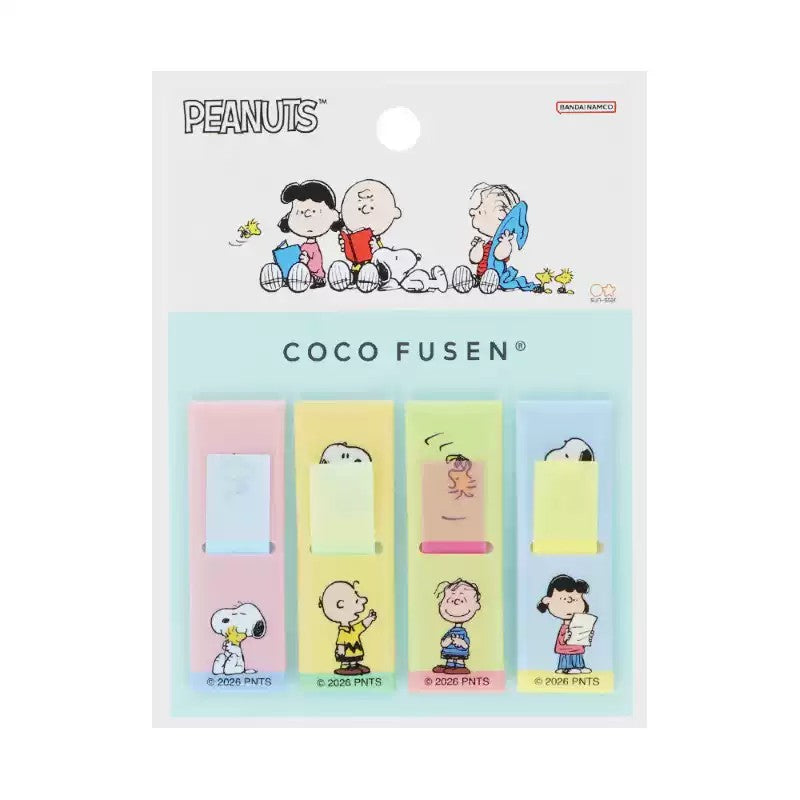 COCO FUSEN Snoopy film sticky notes by sun-star, four sticky cases on a blister card