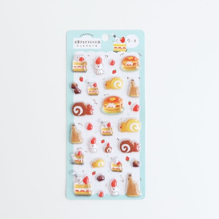 Close look at the raised surface of a Furukawashiko puffy sticker sheet