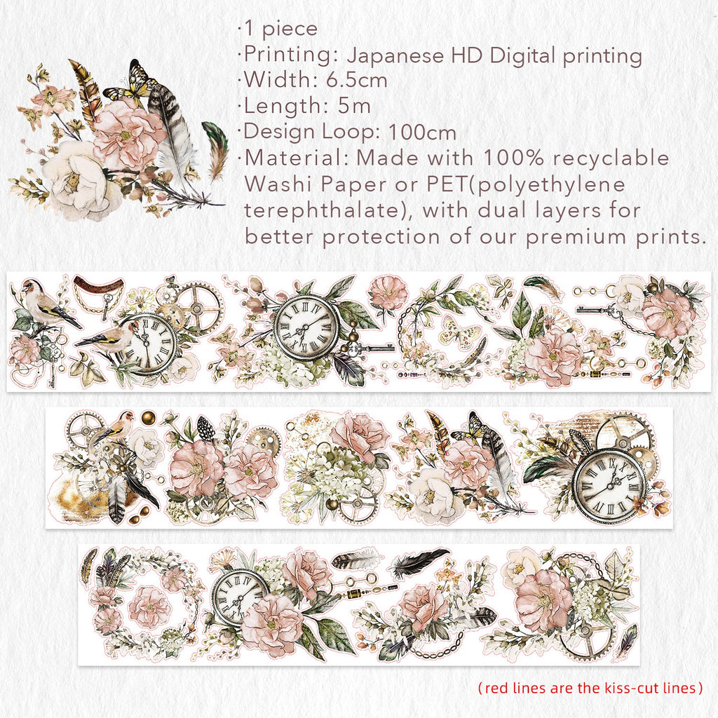 Floral Chronicles Wide Washi/PET Tape