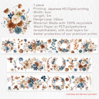 Pre-cut Dusty Blue & Cinnamon Wide Washi/PET Tape