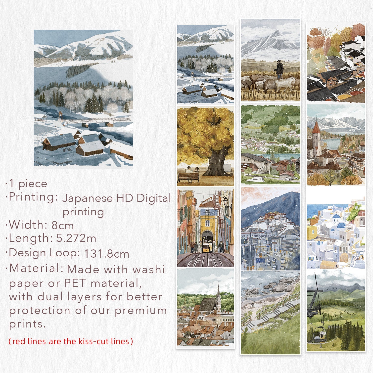 Wandering Horizon Wide Washi/PET Tape