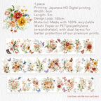 Pre-cut Floral Wave Wide Washi/PET Tape