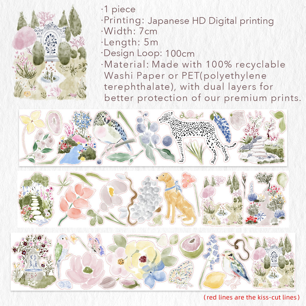 Pre-cut Eden's Garden Wide Washi/PET Tape