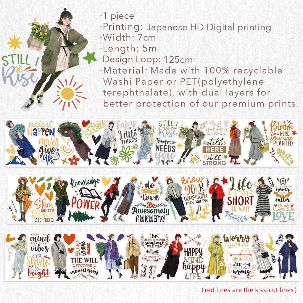 Pre-cut Silent Silhouette Wide Washi/PET Tape