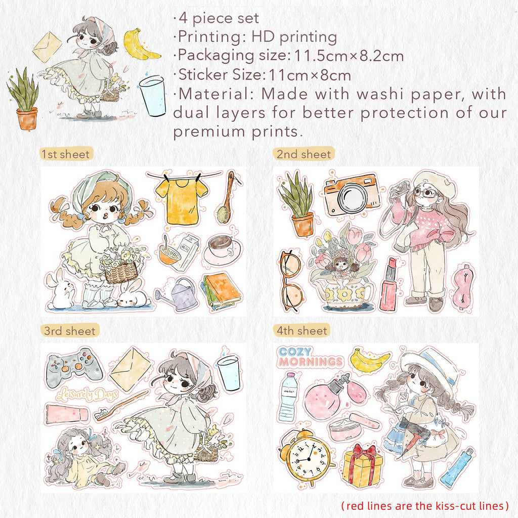 Cozy Mornings Washi Paper Sticker Set