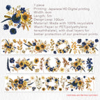 Pre-cut Sunflower & Navy Wide Washi/PET Tape
