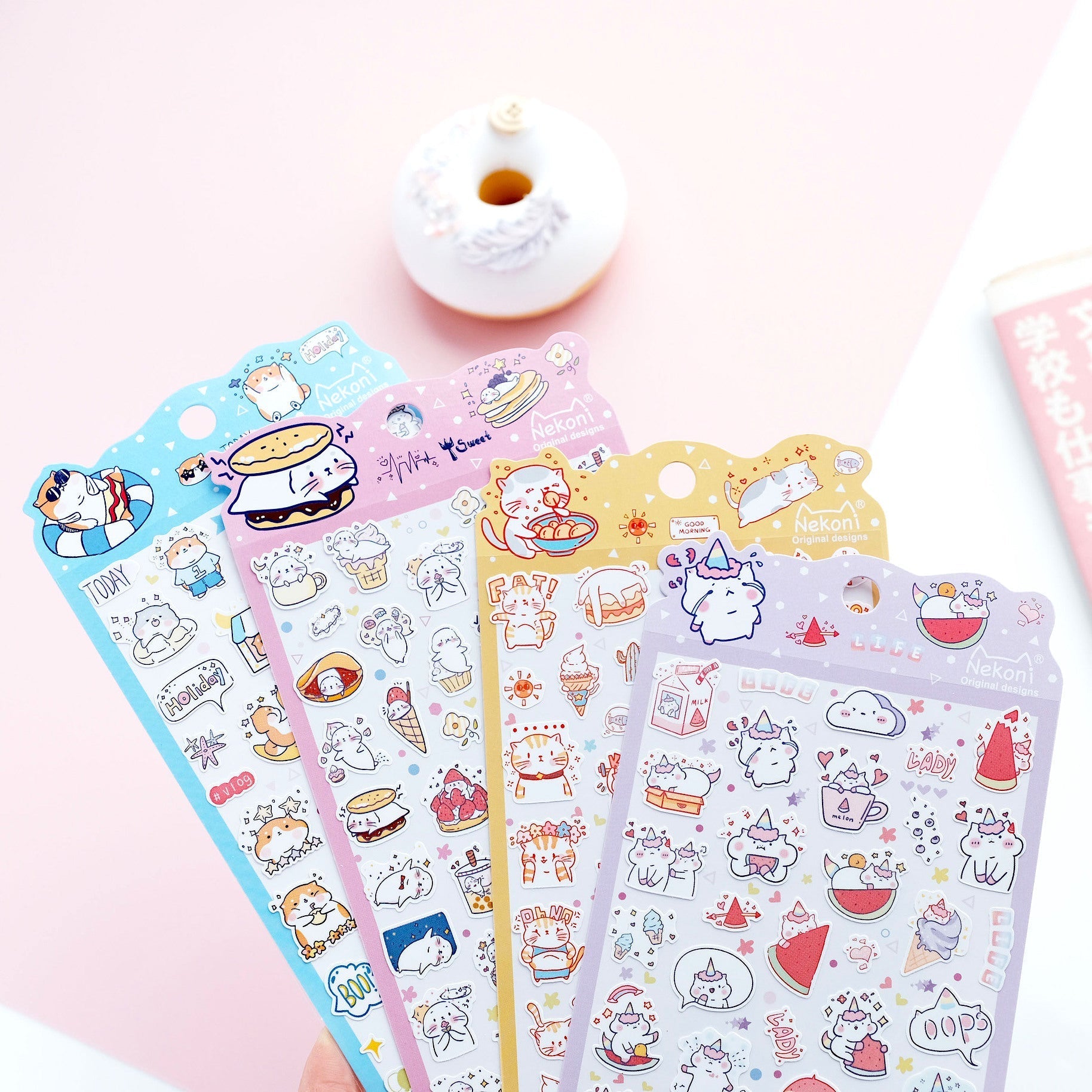 Nekoni Animals Love Food Stickers