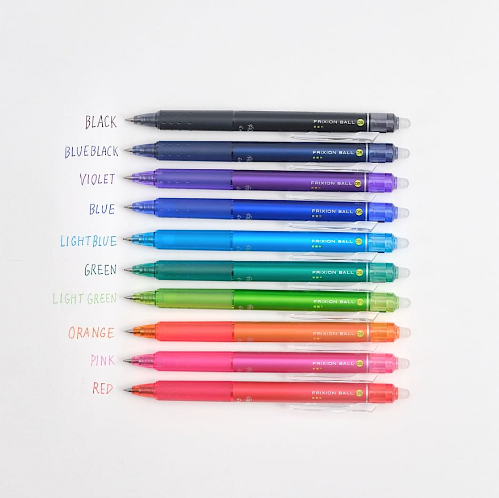 Pilot FriXion Ball Knock 05 Retractable Gel Pen - 10 Color Set