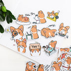 Happy Corgi Paper Stickers
