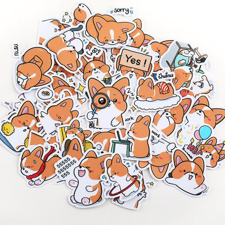 Happy Corgi Paper Stickers
