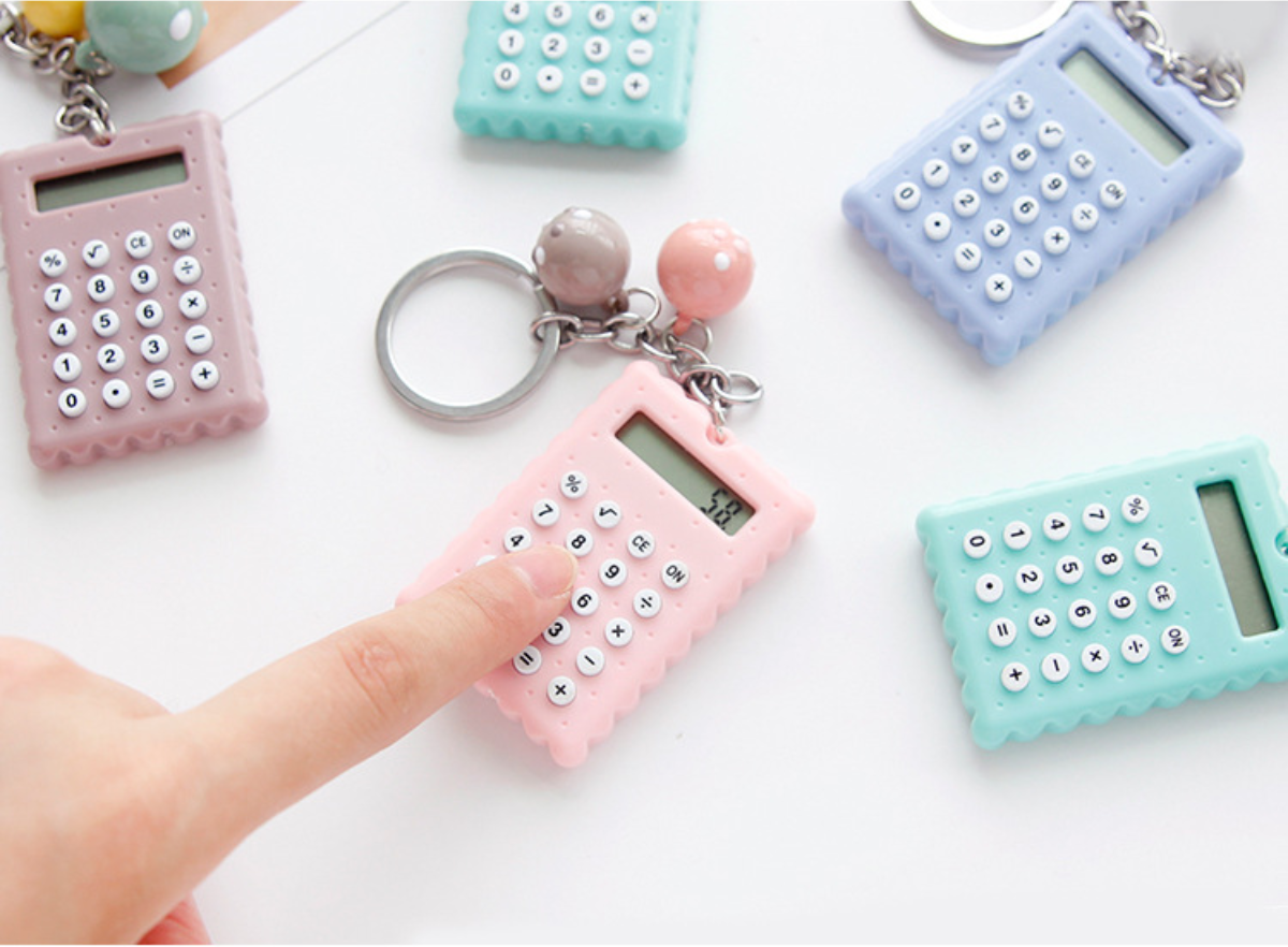 Kawaii Mini Calculator Keychain