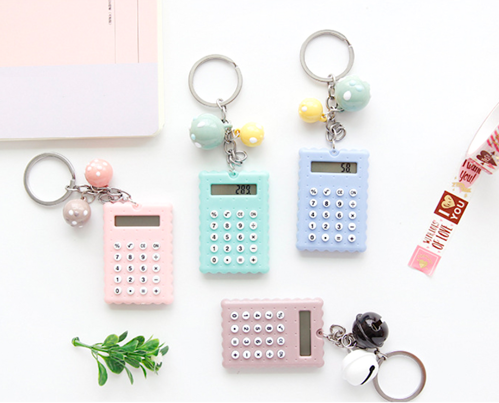 Kawaii Mini Calculator Keychain