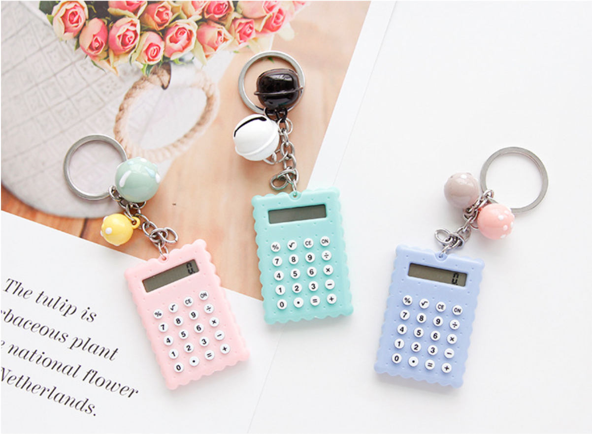 Kawaii Mini Calculator Keychain