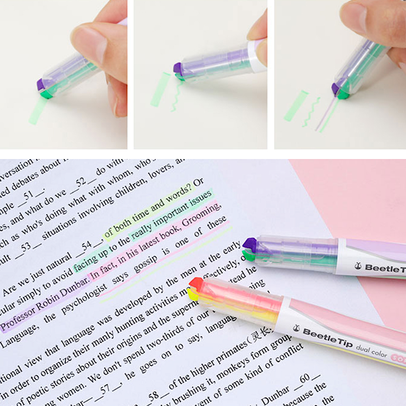 KOKUYO Beetle Tip Dual Color Highlighter