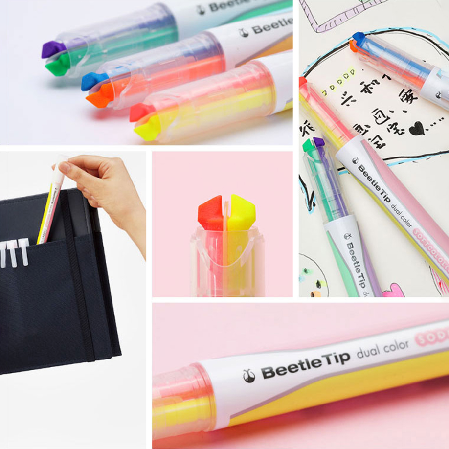 KOKUYO Beetle Tip Dual Color Highlighter
