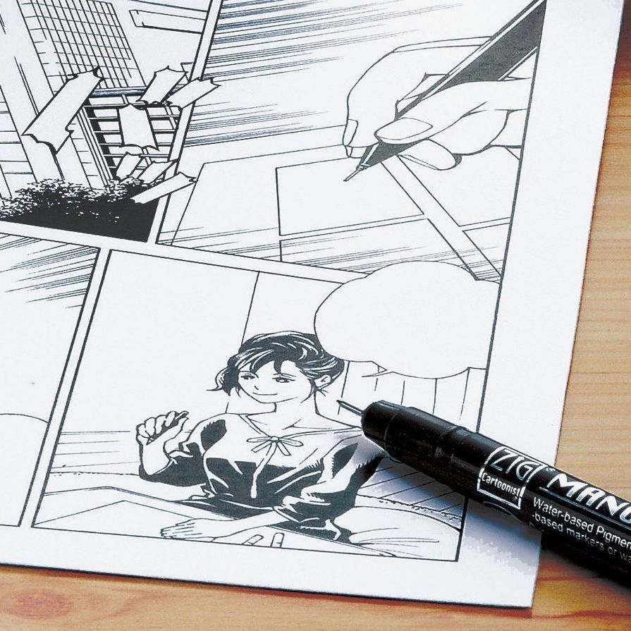 Kuretake ZIG Cartoonist Mangaka Flexible Pen - Fine - Black