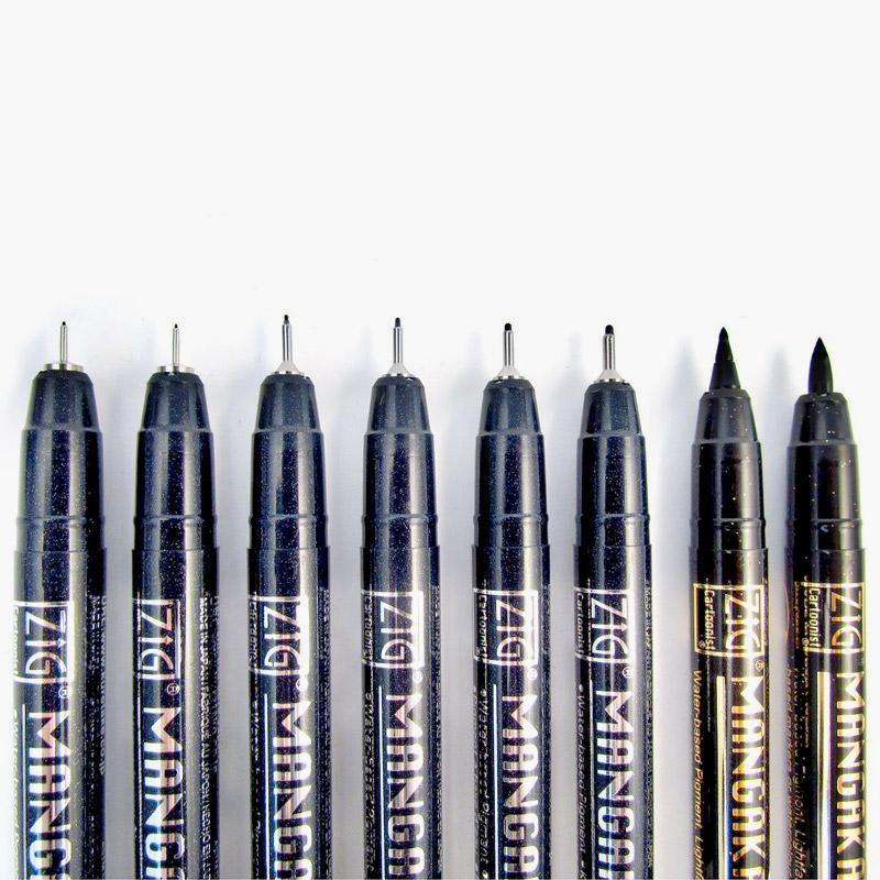 Kuretake ZIG Cartoonist Mangaka Flexible Pen - Medium - Black