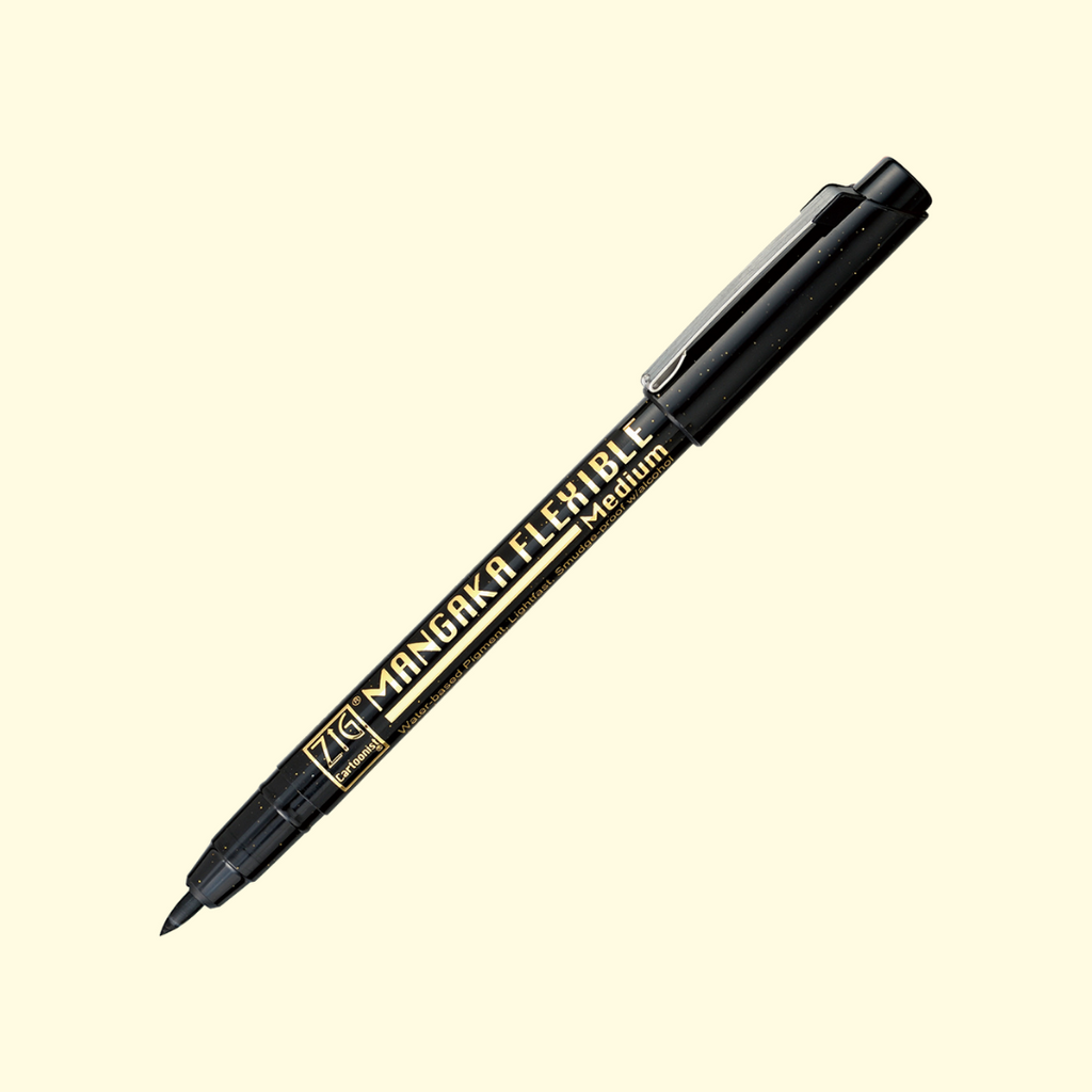 Kuretake ZIG Cartoonist Mangaka Flexible Pen - Medium - Black