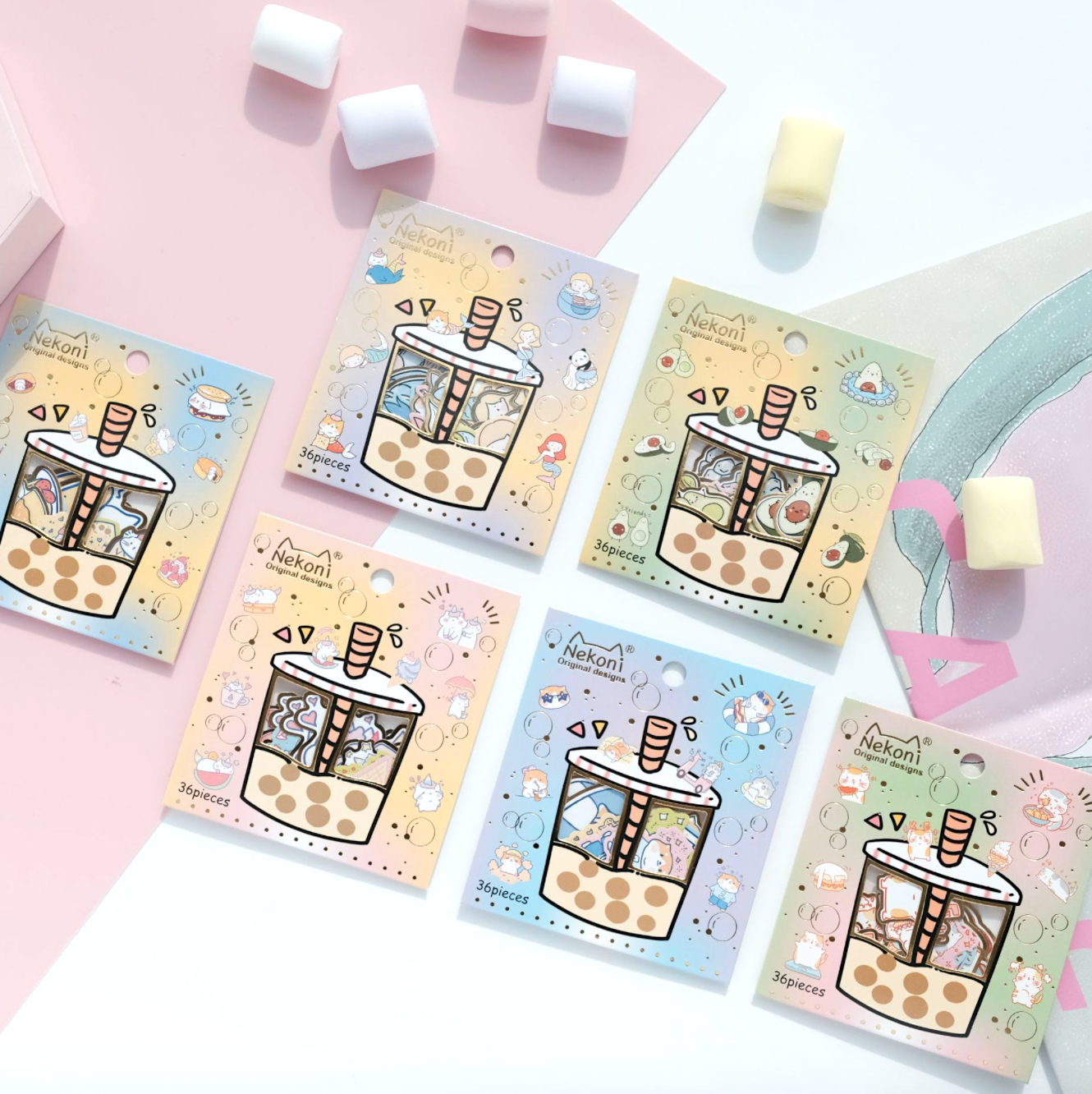 Nekoni Bubble Tea Stickers