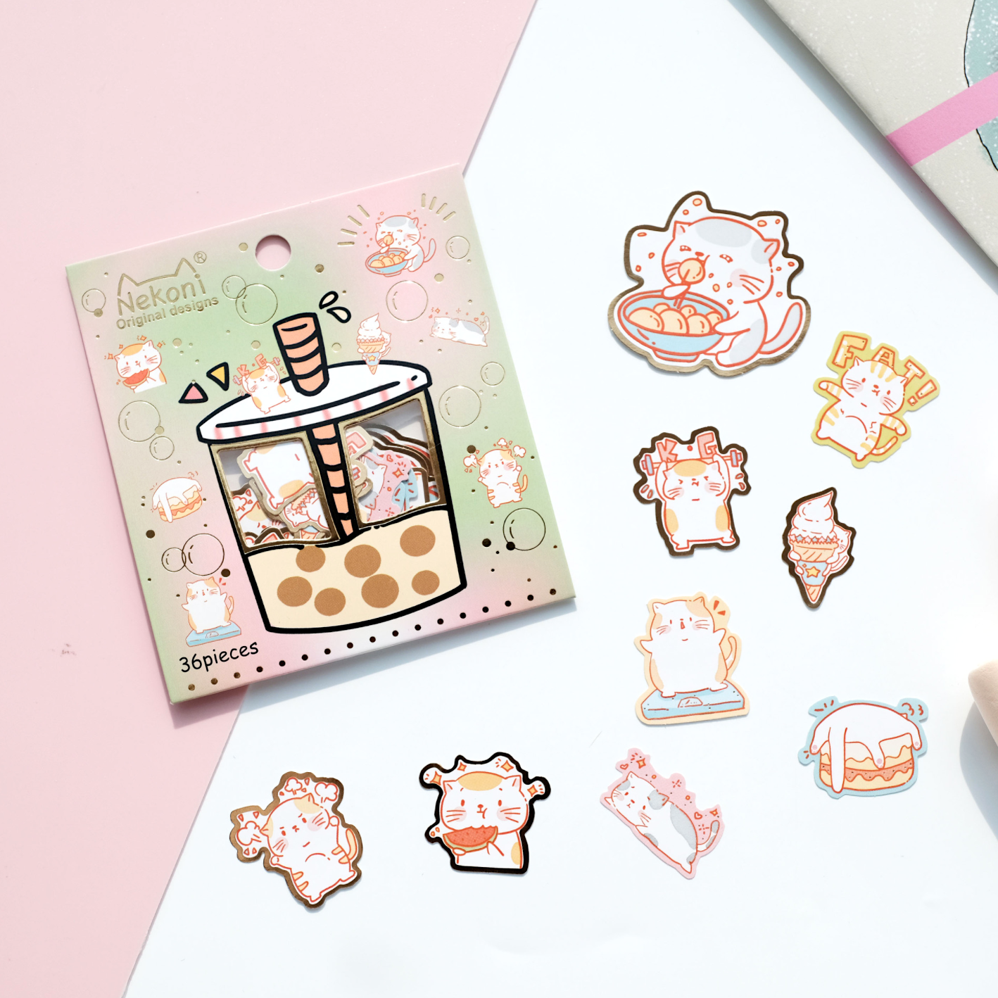 Nekoni Bubble Tea Stickers