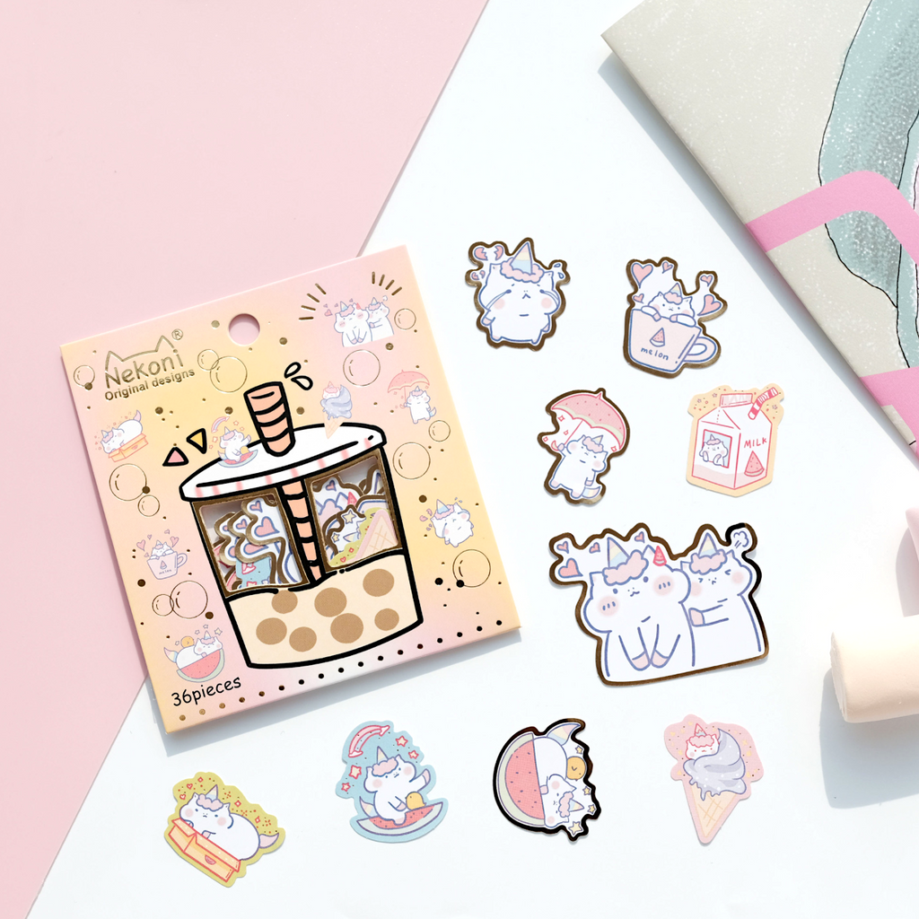 Nekoni Bubble Tea Stickers