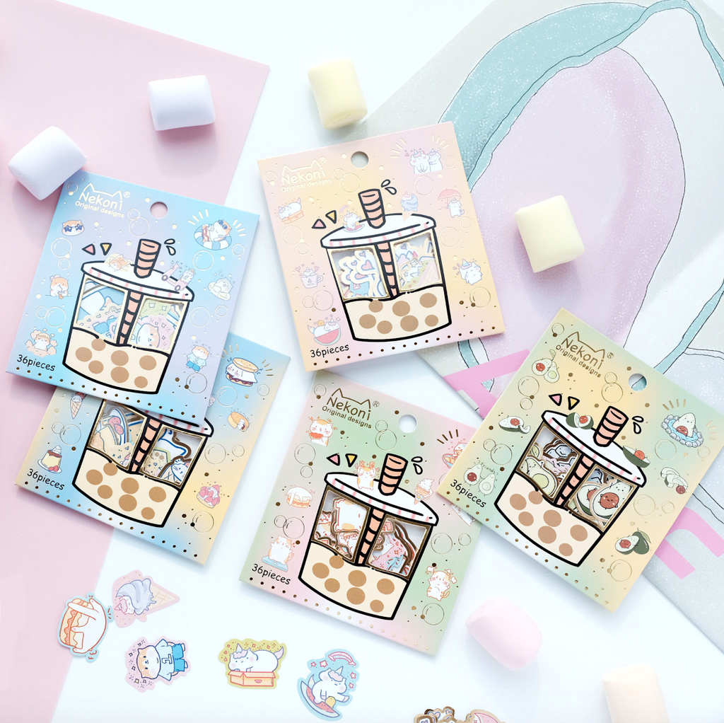 Nekoni Bubble Tea Stickers