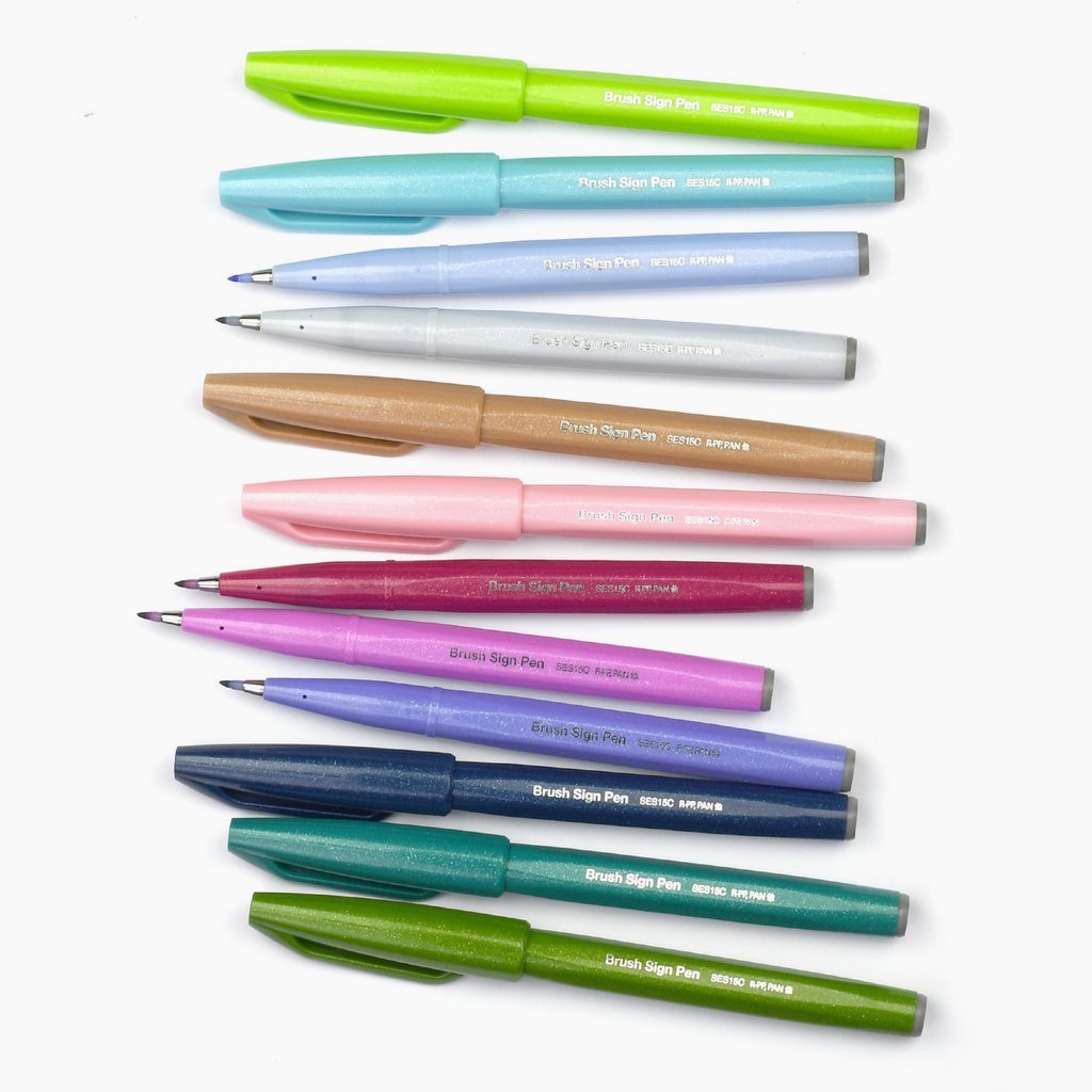 Pentel Fude Touch Brush Sign Pen - New Colors