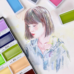 Kuretake Gansai Tambi Watercolor Palette - 12 Color Set