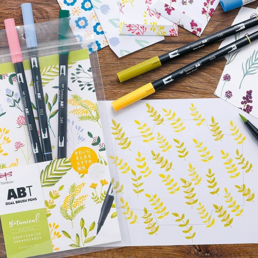 Tombow ABT Dual Brush Pen - 6 Color Set - Botanical
