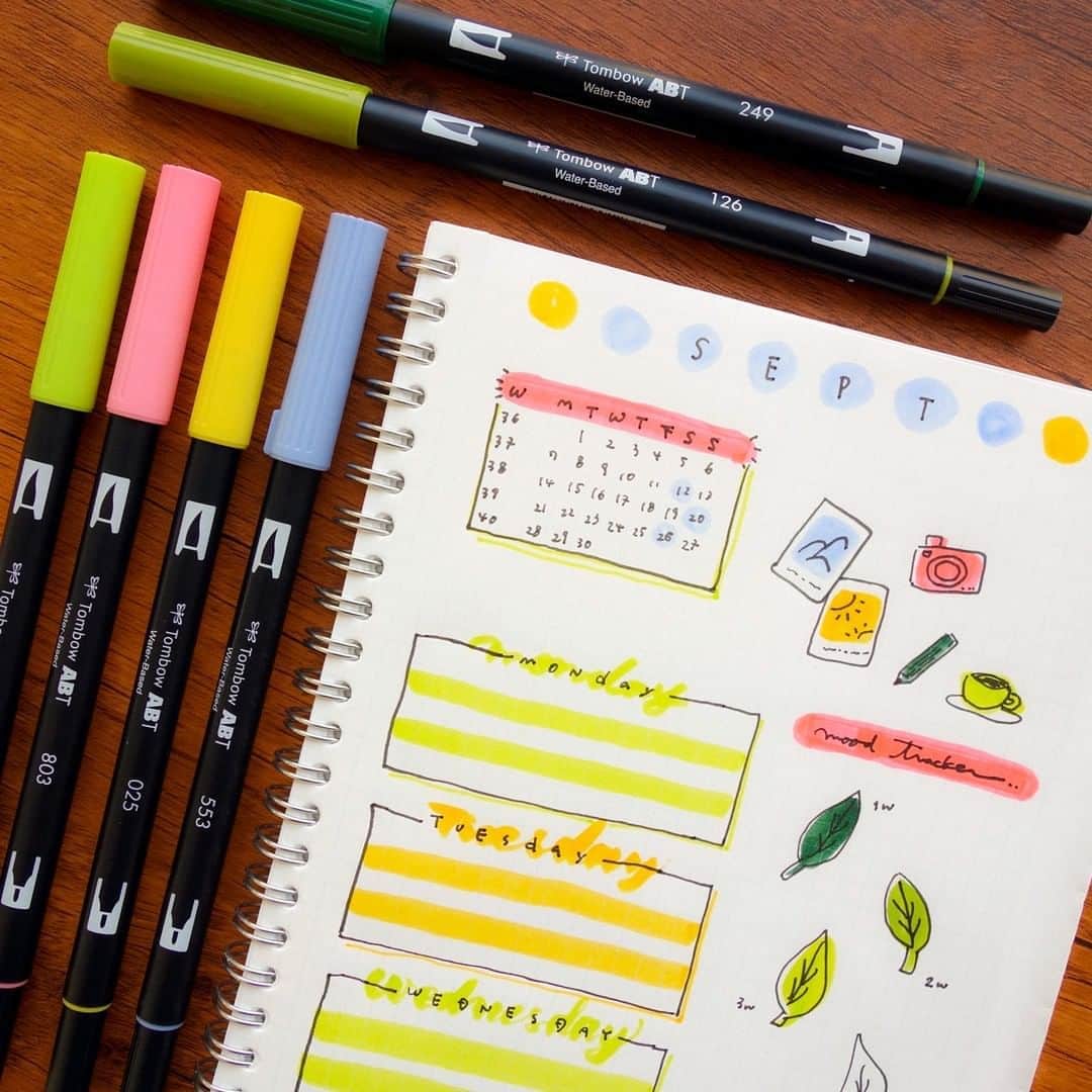 Tombow ABT Dual Brush Pen - 6 Color Set - Botanical