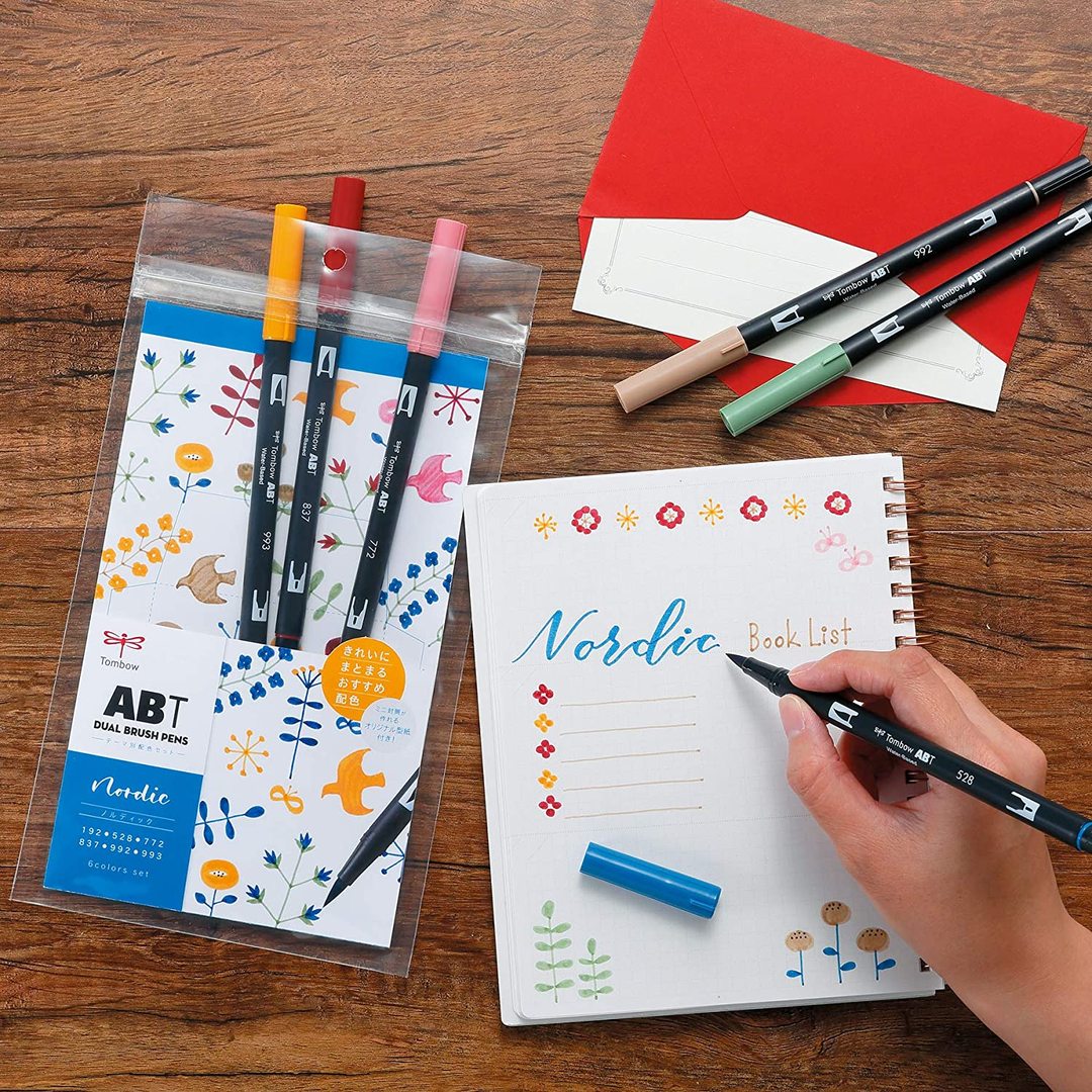Tombow ABT Dual Brush Pen - 6 Color Set - Nordic