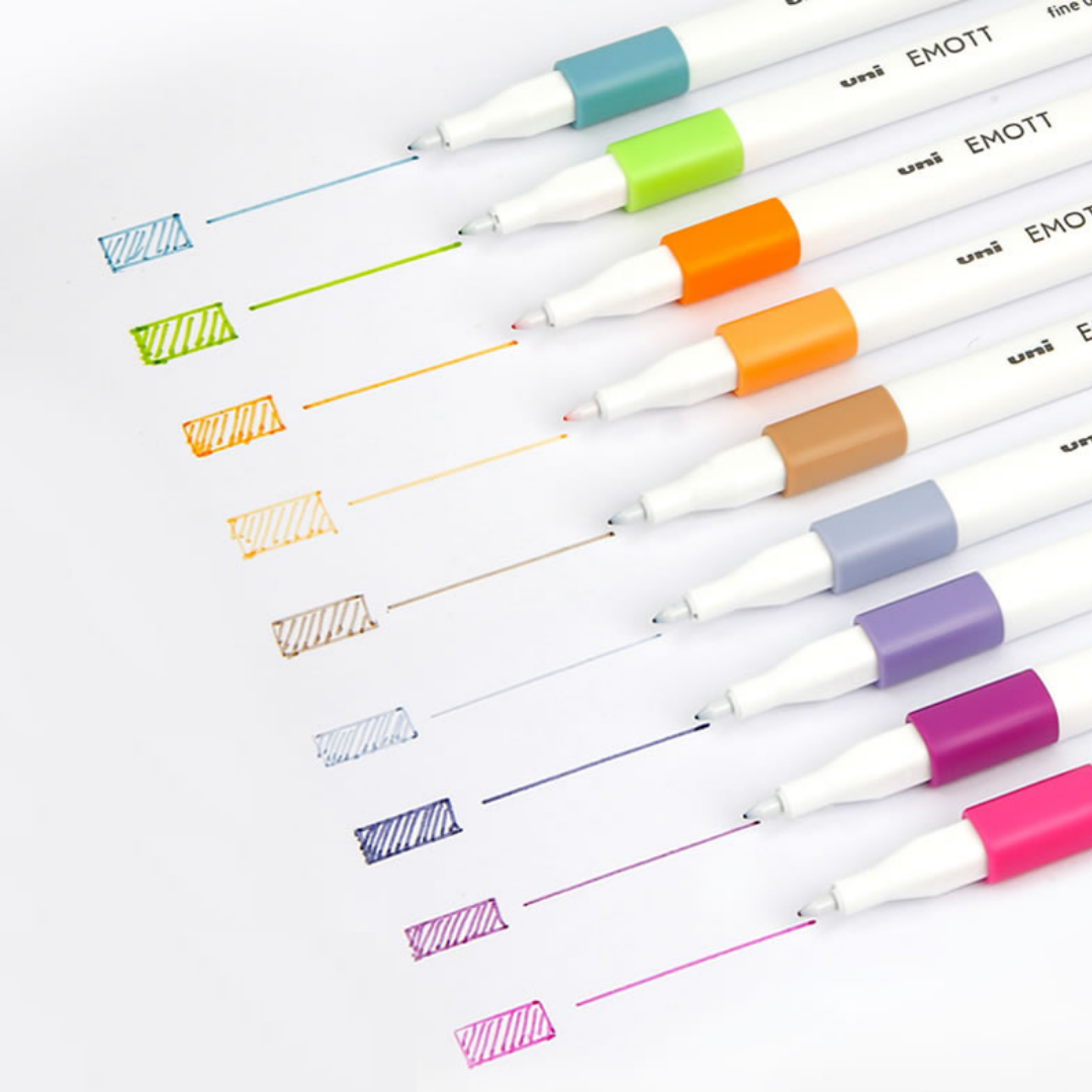 Uni EMOTT Sign Pen - 0.4 mm - 10 Color Set