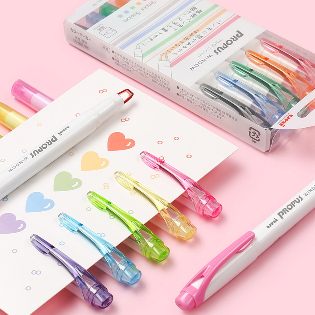Uni Propus Window Highlighter - 5 Color Set - Light Colors