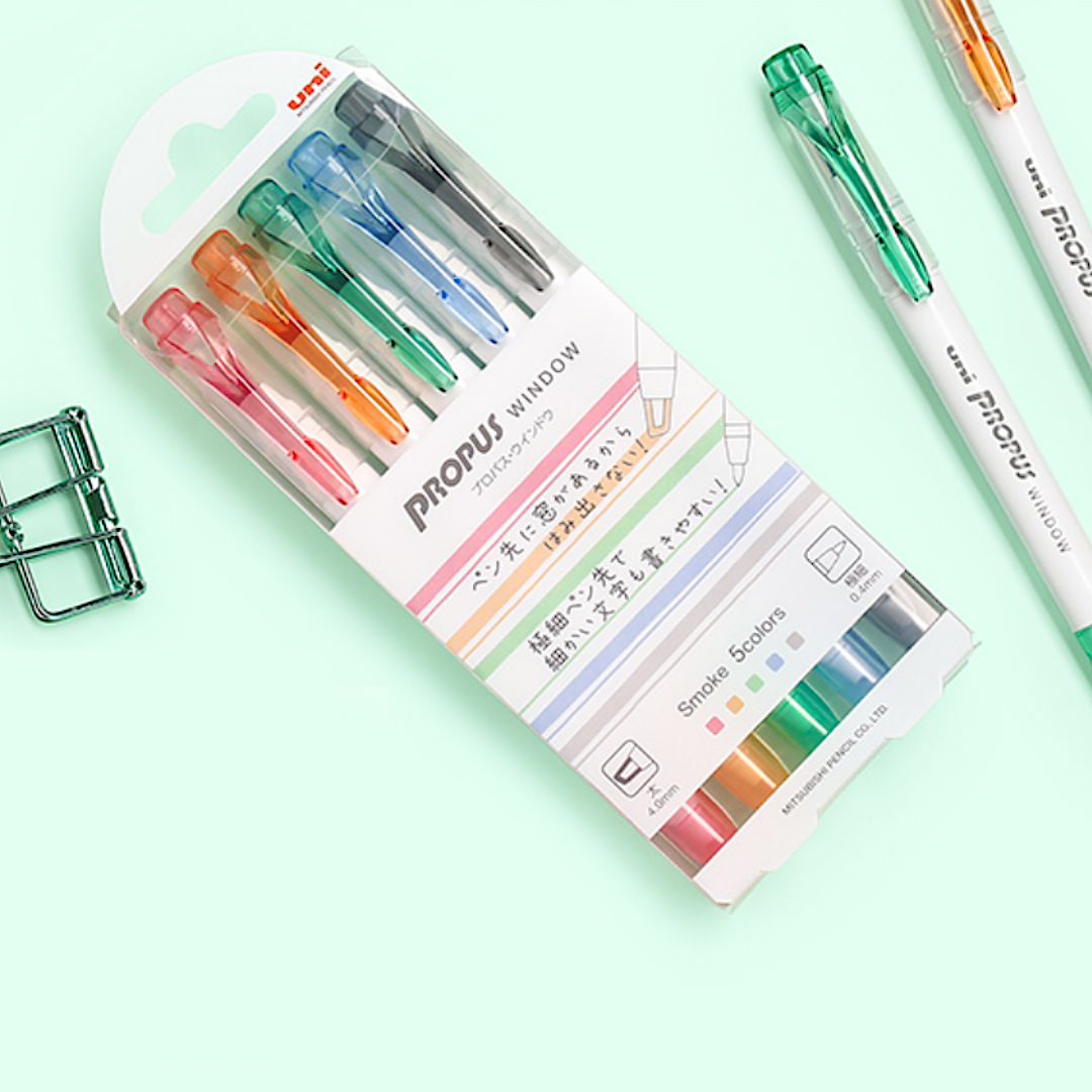 Uni Propus Window Highlighter - 5 Color Set - Smokey Colors
