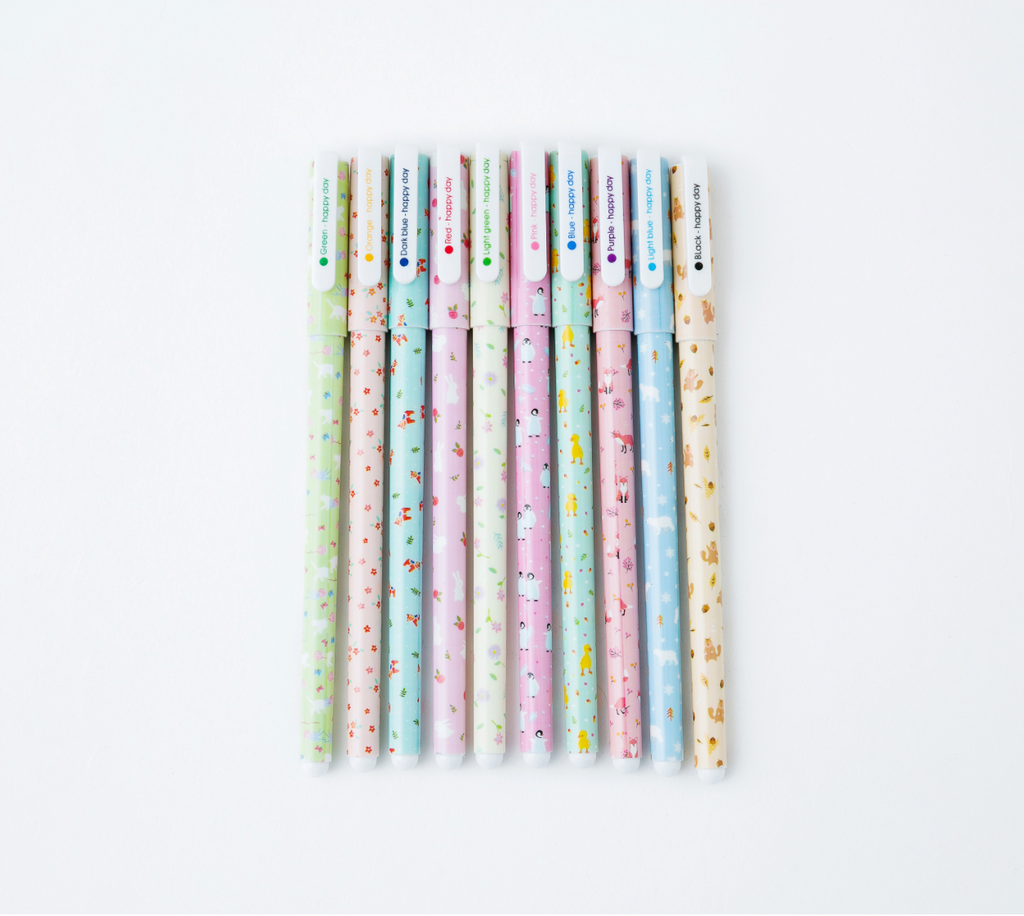 Kawaii Animal Gel Pen - 10 Color Set