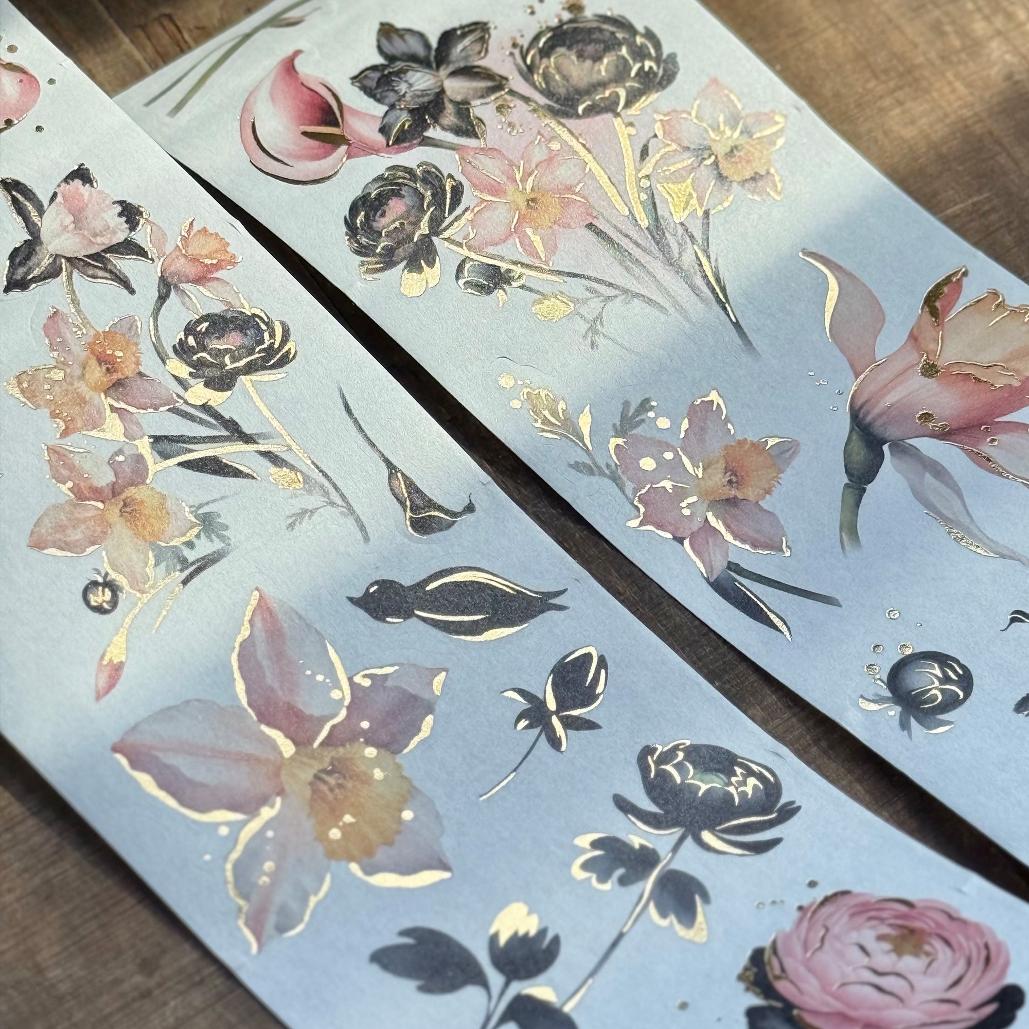 Auric Rose Washi Tape Sticker Set (GILDED)