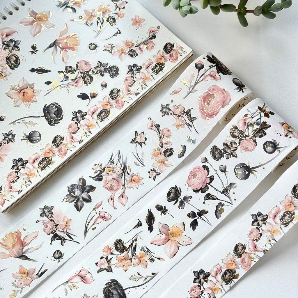 Auric Rose Washi Tape Sticker Set (GILDED)