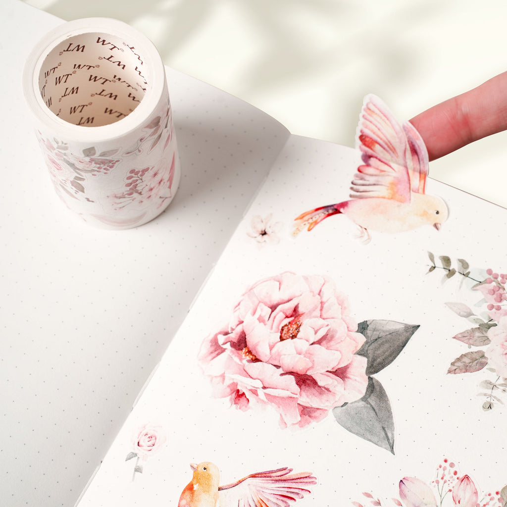 Pre-cut Pink Velvet Wide Washi/PET Tape