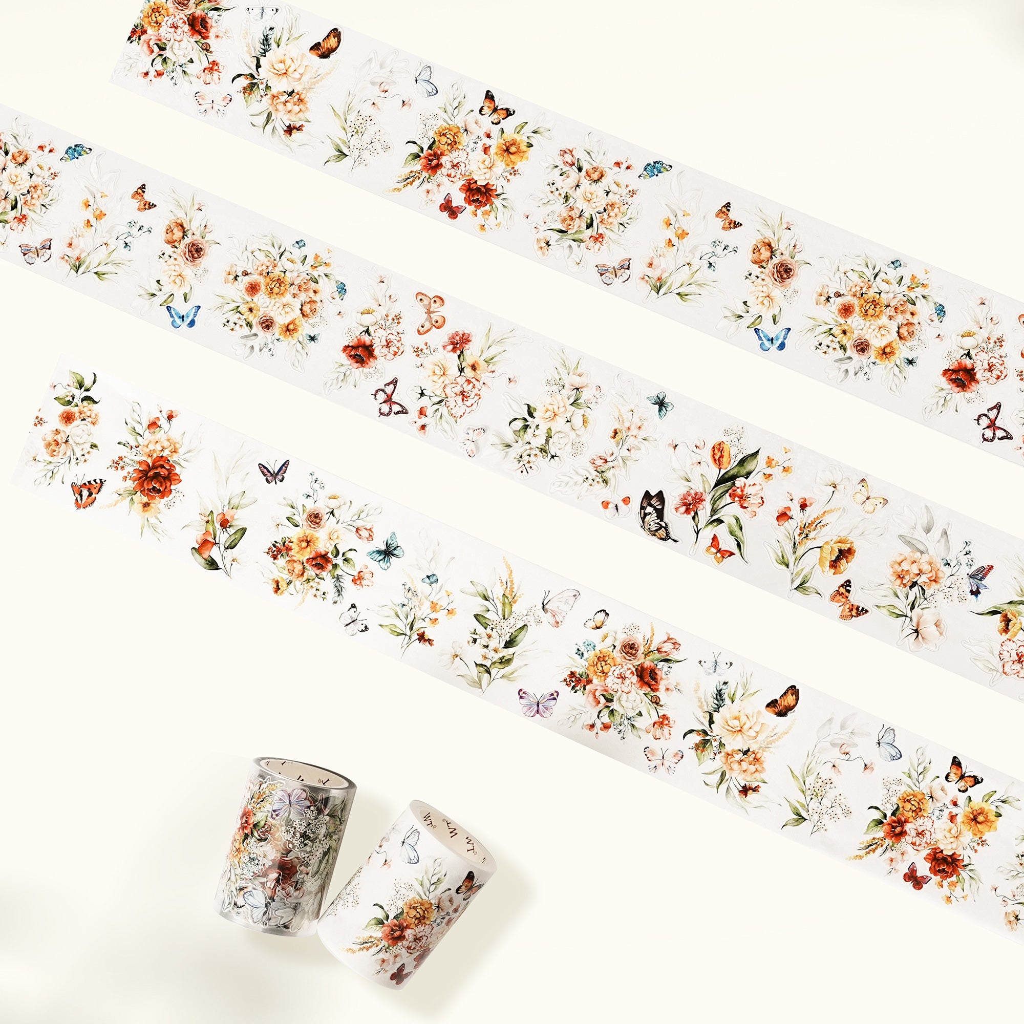 Pre-cut Floral Wave Wide Washi/PET Tape