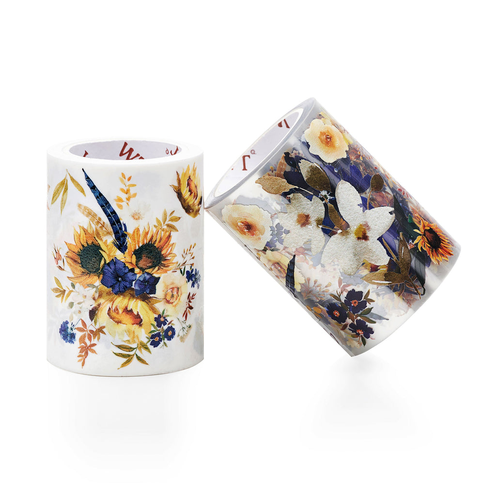 Sunflower & Navy Wide Washi/PET Tape