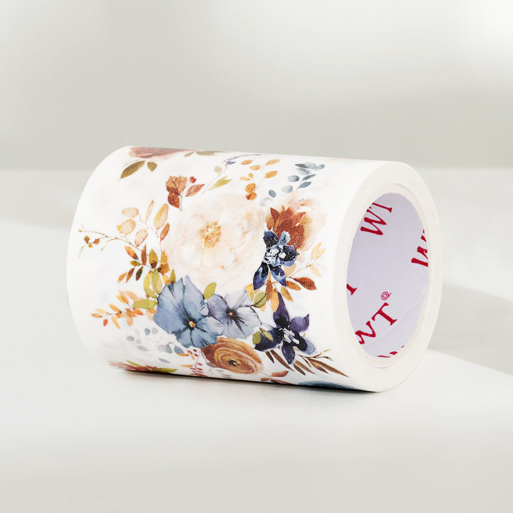 Dusty Blue & Cinnamon Wide Washi/PET Tape