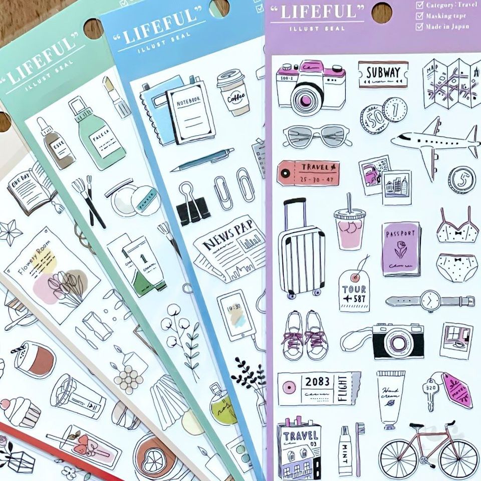 Mind Wave Lifeful Illust Stickers - Cafe