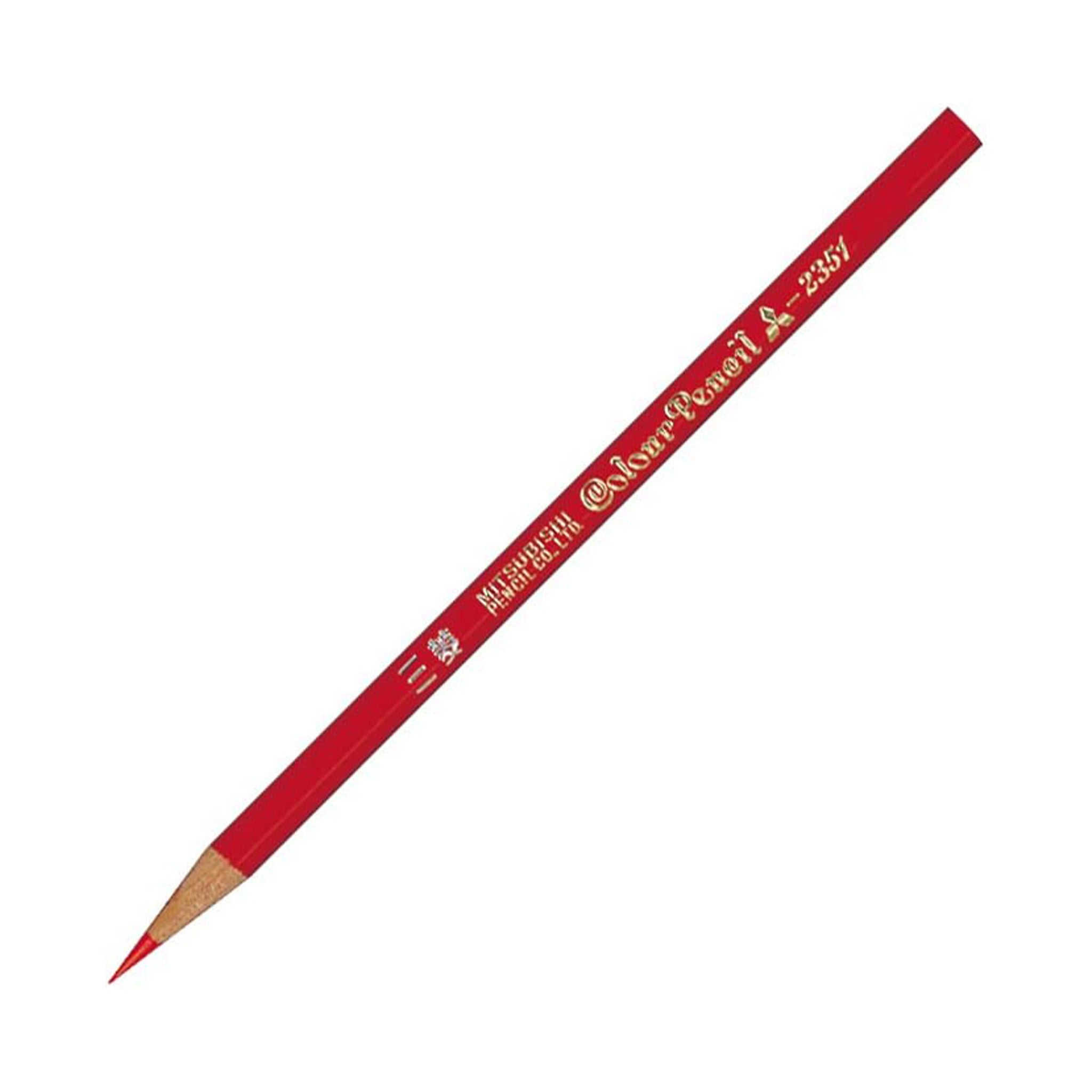 2351 Vermilion Red Colored Wooden Pencils 1 Dozen Pack / uni Mitsubishi Pencil