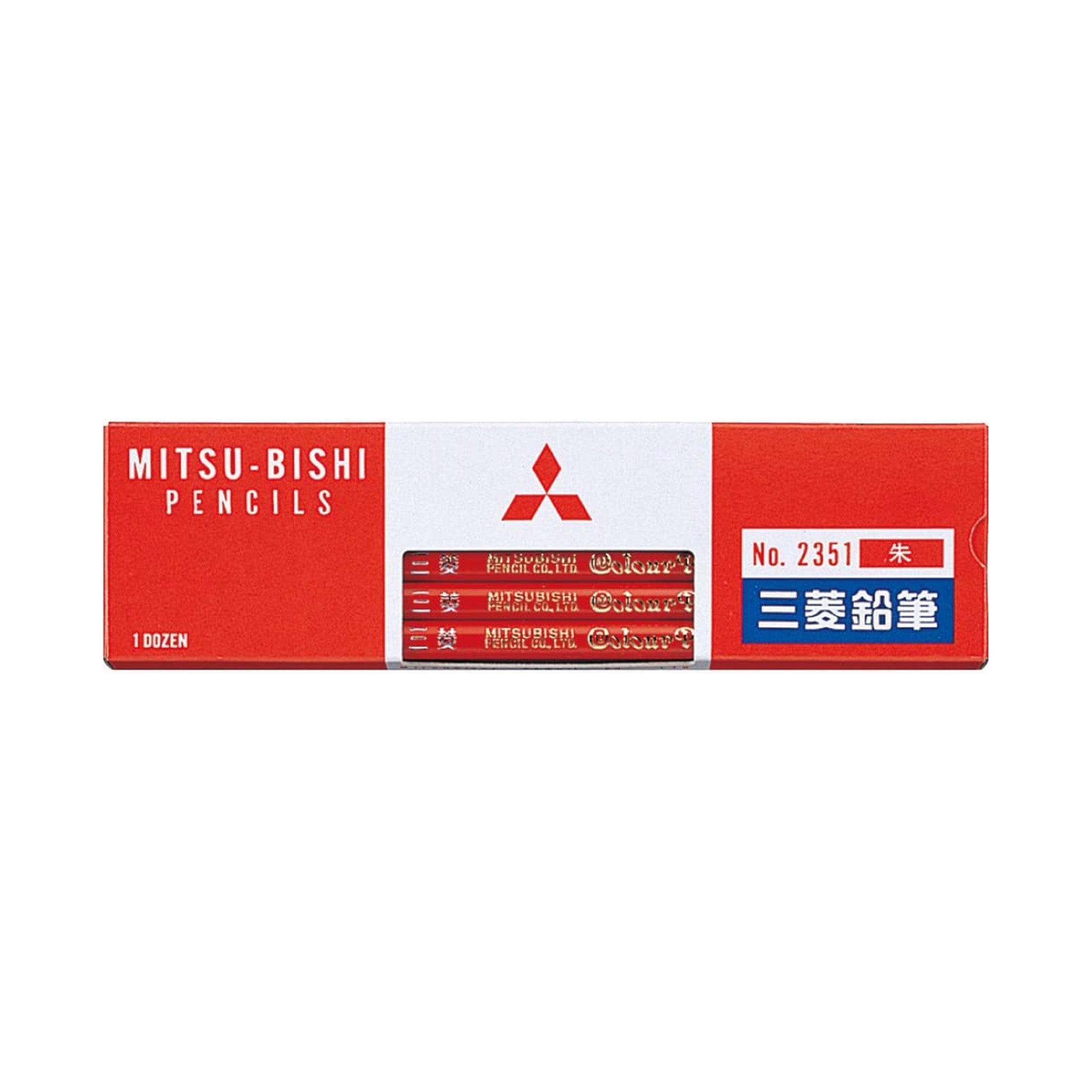 2351 Vermilion Red Colored Wooden Pencils 1 Dozen Pack / uni Mitsubishi Pencil