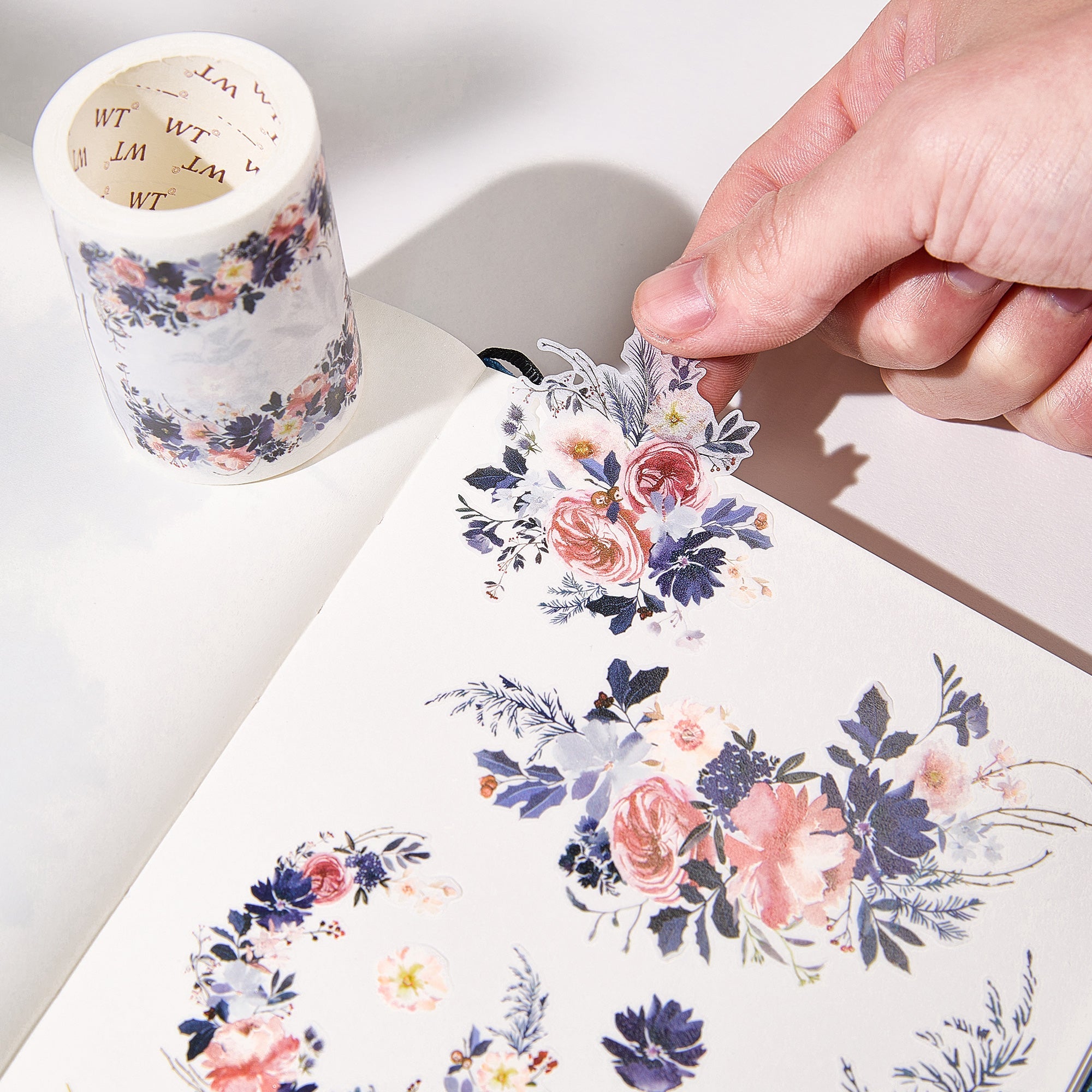 Pre-cut Frosty Rose Wide Washi/PET Tape