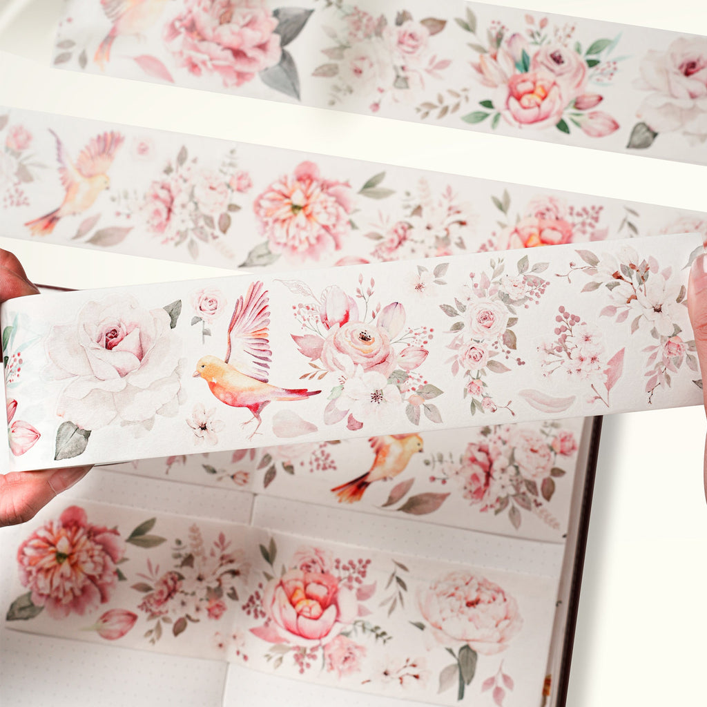 Pre-cut Pink Velvet Wide Washi/PET Tape