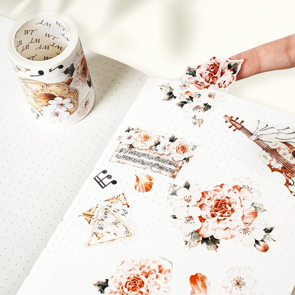 Pre-cut Rose Sonata Wide Washi/PET Tape