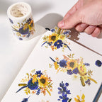 Pre-cut Sunflower & Navy Wide Washi/PET Tape