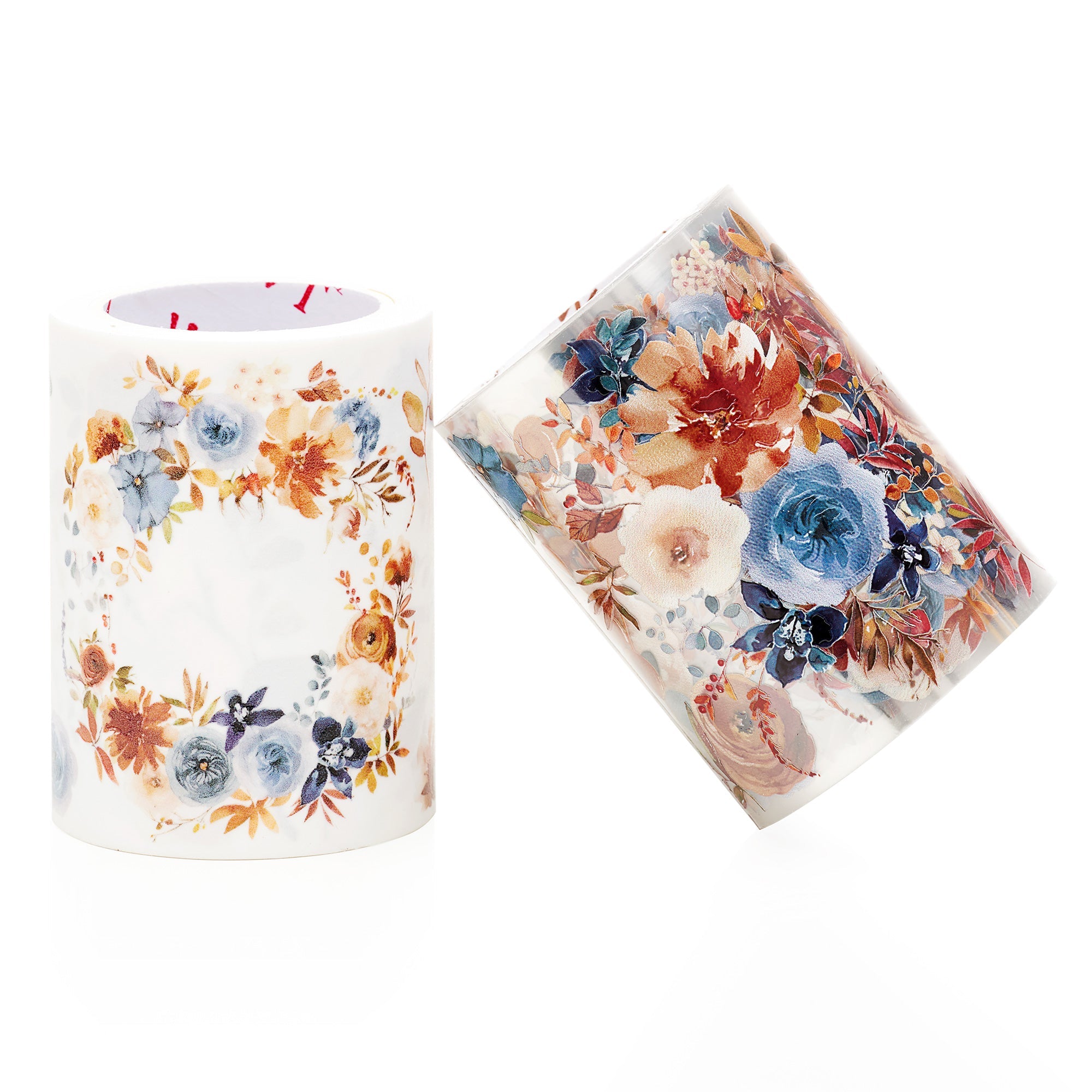 Dusty Blue & Cinnamon Wide Washi/PET Tape