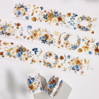 Pre-cut Dusty Blue & Cinnamon Wide Washi/PET Tape